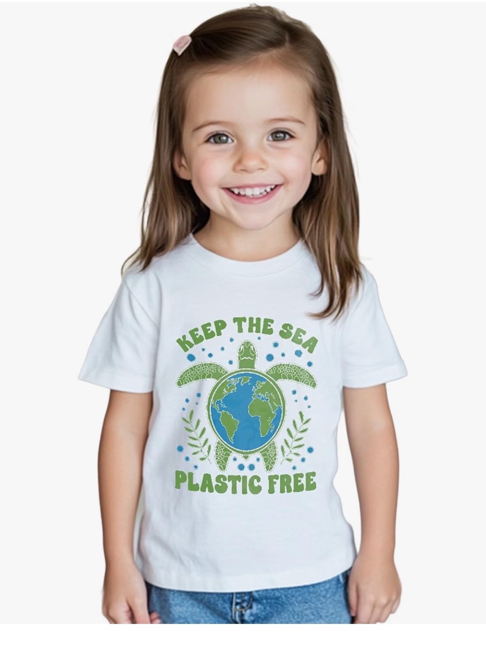 Keep The Sea Plastic Free Kids White Tee by